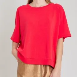 MAEVY Sweat EASY ROUGE -Robes Soldes Boutique maevy sweat easy rouge 1