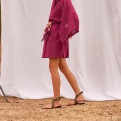 MARE DI LATTE Robe ALABAMA DARK PURPLE -Robes Soldes Boutique mare di latte robe alabama dark purple 1