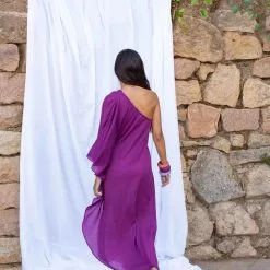 MARE DI LATTE Robe GALICE MAGENTA PURPLE -Robes Soldes Boutique mare di latte robe galice magenta purple 1