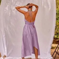 MARE DI LATTE Robe IVINA MAUVE MIST -Robes Soldes Boutique mare di latte robe ivina mauve mist 2