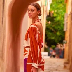 MARE DI LATTE Top DIVYA PLUMCOMBO -Robes Soldes Boutique mare di latte top divya sunset 1